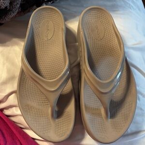 Beige Slip-On Shoes with Textured Soles